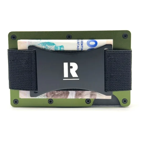 Billetera Ragnak Matte Green con correa