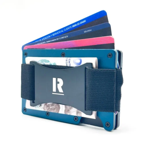 Billetera Ragnak Navy Blue con correa y tarjetas