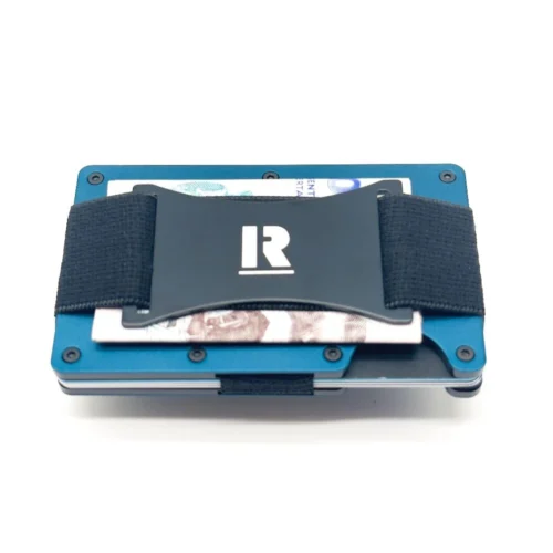 Billetera Ragnak Navy Blue con correa y billetes