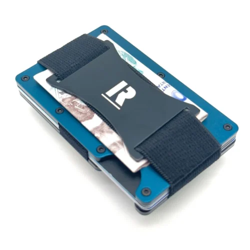 Billetera Ragnak Navy Blue con correa de perfil