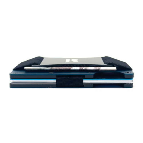 Billetera Ragnak Navy Blue con correa acostada