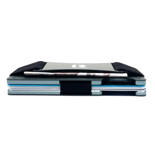 Billetera Ragnak Dark Gray con correa acostada