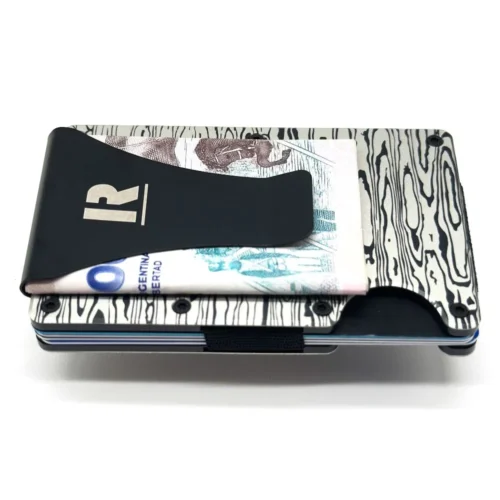 Billetera Ragnak Zebra con clip y billetes