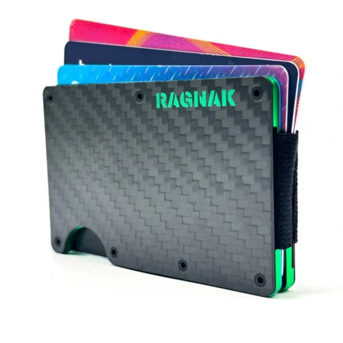 Billetera Ragnak Green Forest Carbon con tarjetas