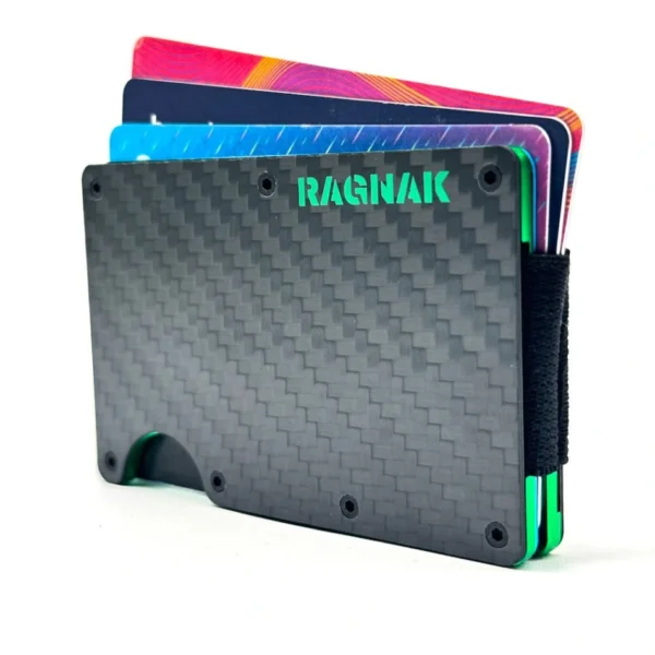 Billetera Ragnak Green Forest Carbon con tarjetas