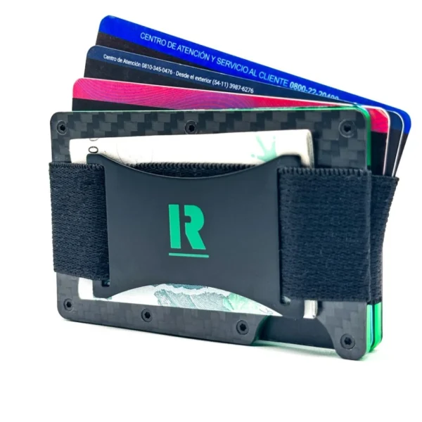 Billetera Ragnak Green Forest Carbon con correa y tarjetas
