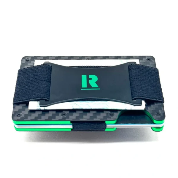 Billetera Ragnak Green Forest Carbon con correa y billetes