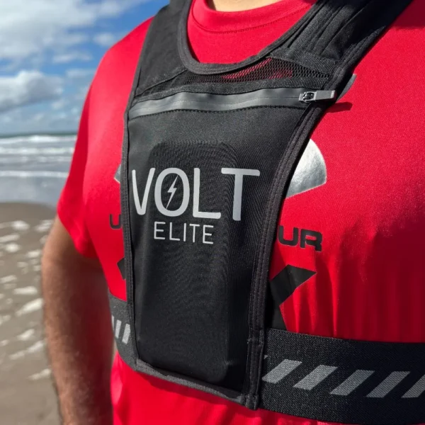 Chaleco para correr Volt de cerca