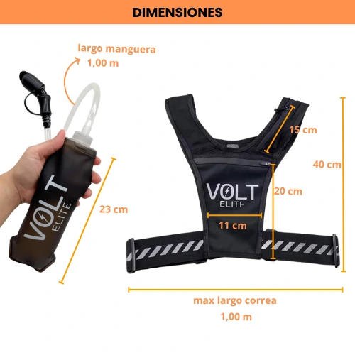 Dimensiones botella y chaleco Volt