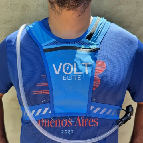 Chaleco para correr azul de frente