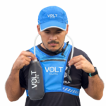 Kit Pro azul (chaleco + botella + gorra)